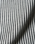 Pure Linen Yarn-Dyed 1/4" Stripe 2-Tone Black/Off-White [LNS-QINS]