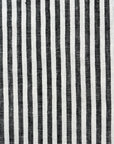 Pure Linen Yarn-Dyed 1/4" Stripe 2-Tone Black/Off-White [LNS-QINS]