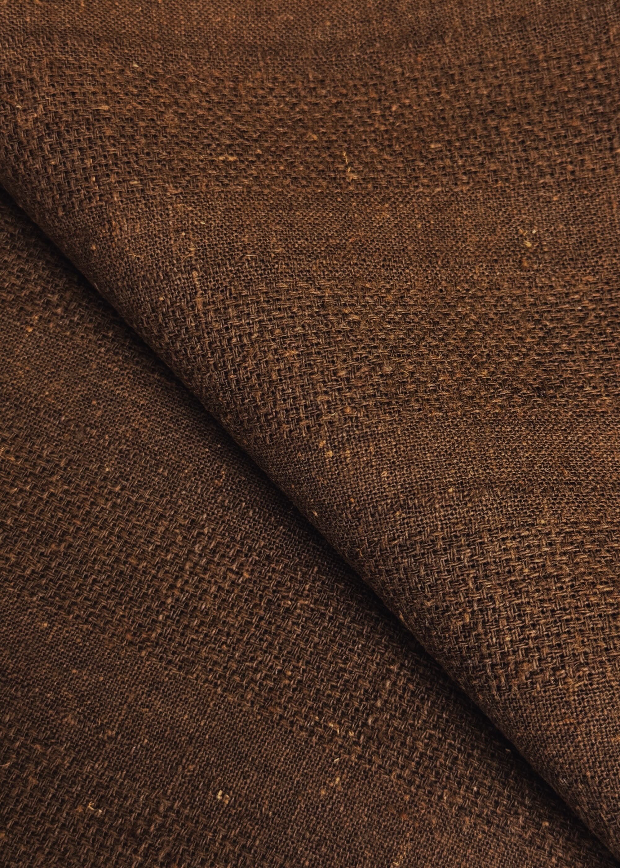Linen/Cotton Blend Jacquard Stripe Fabric Brown [LNP-LCJY]
