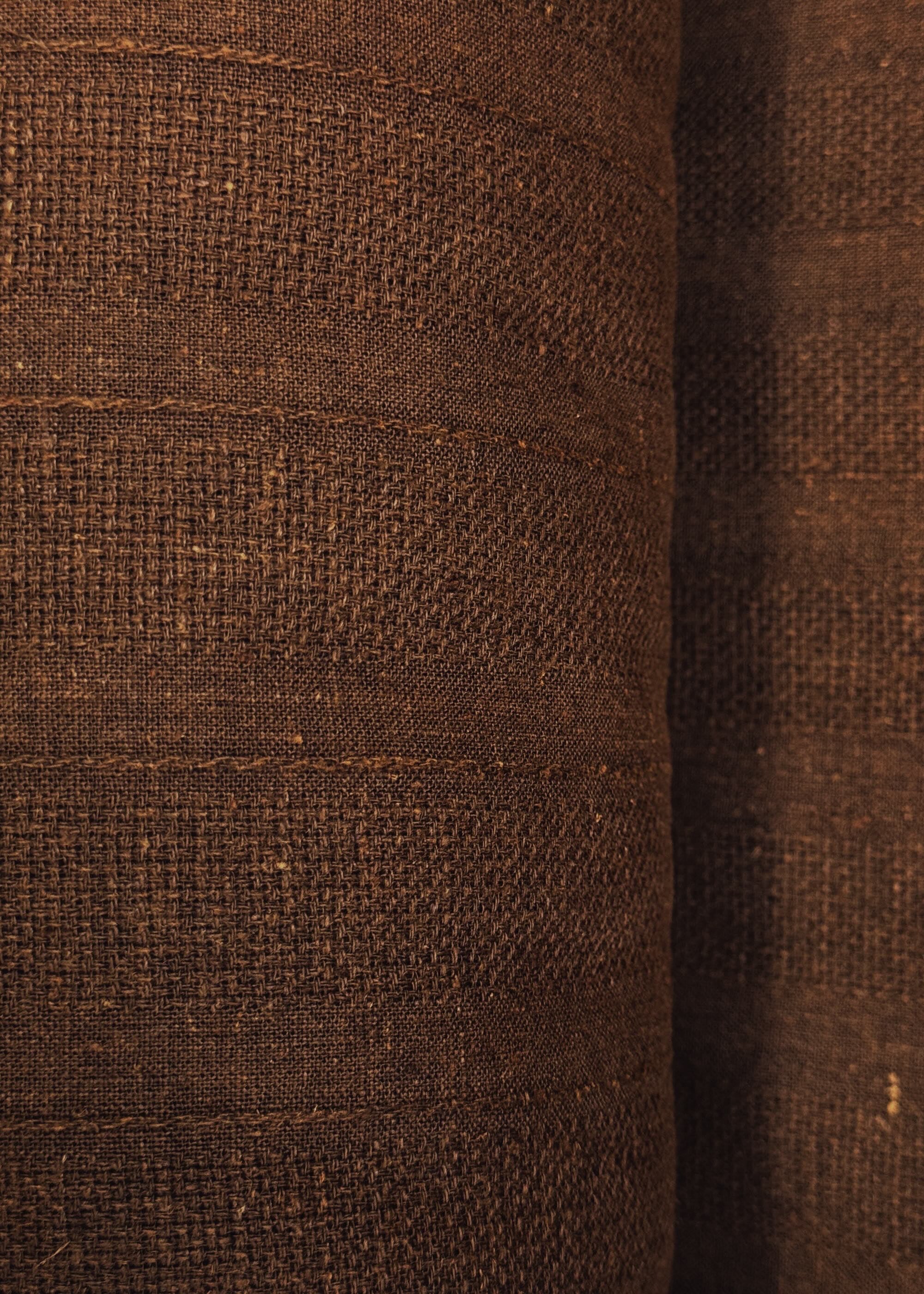 Linen/Cotton Blend Jacquard Stripe Fabric Brown [LNP-LCJY]