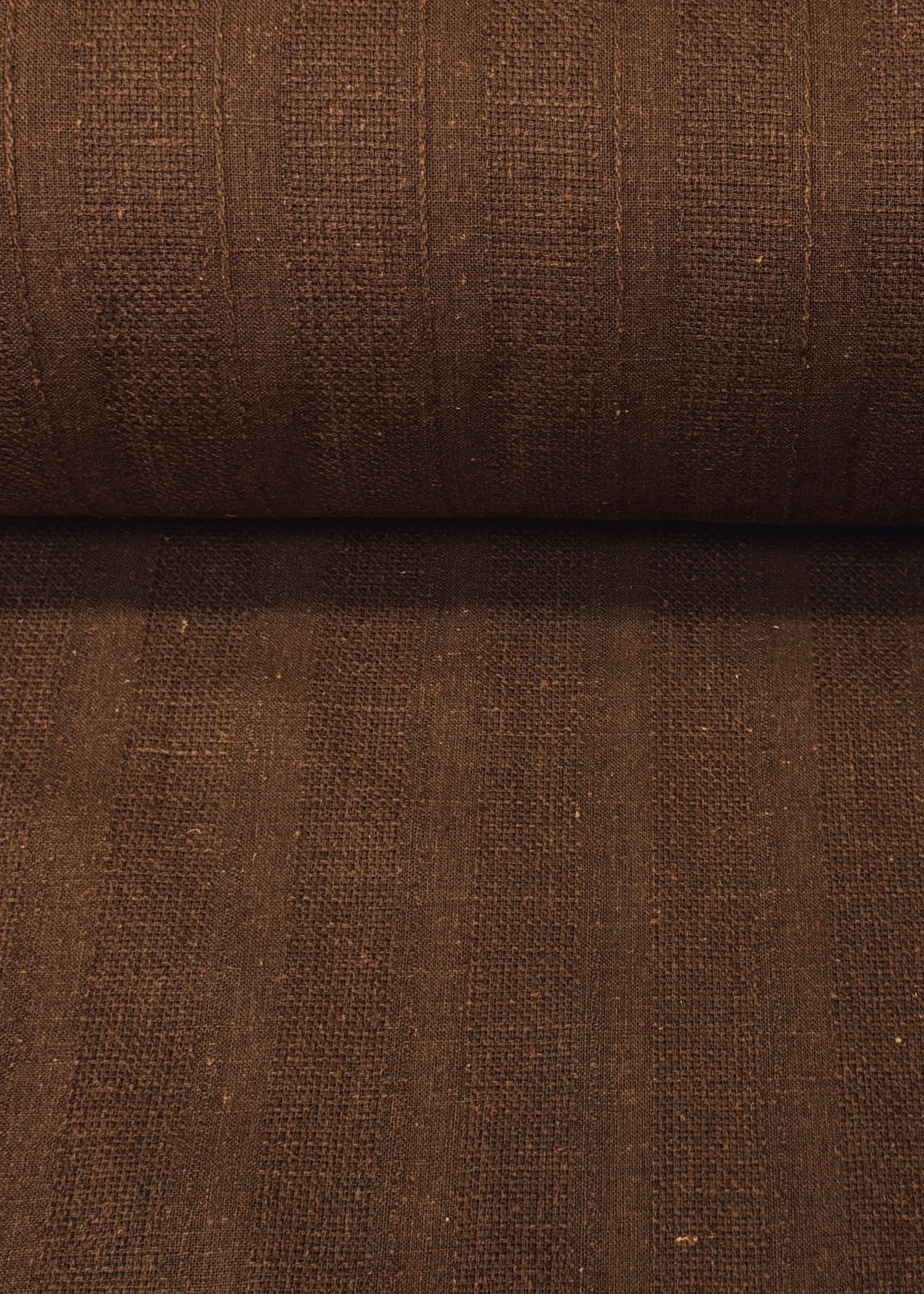 Linen/Cotton Blend Jacquard Stripe Fabric Brown [LNP-LCJY]
