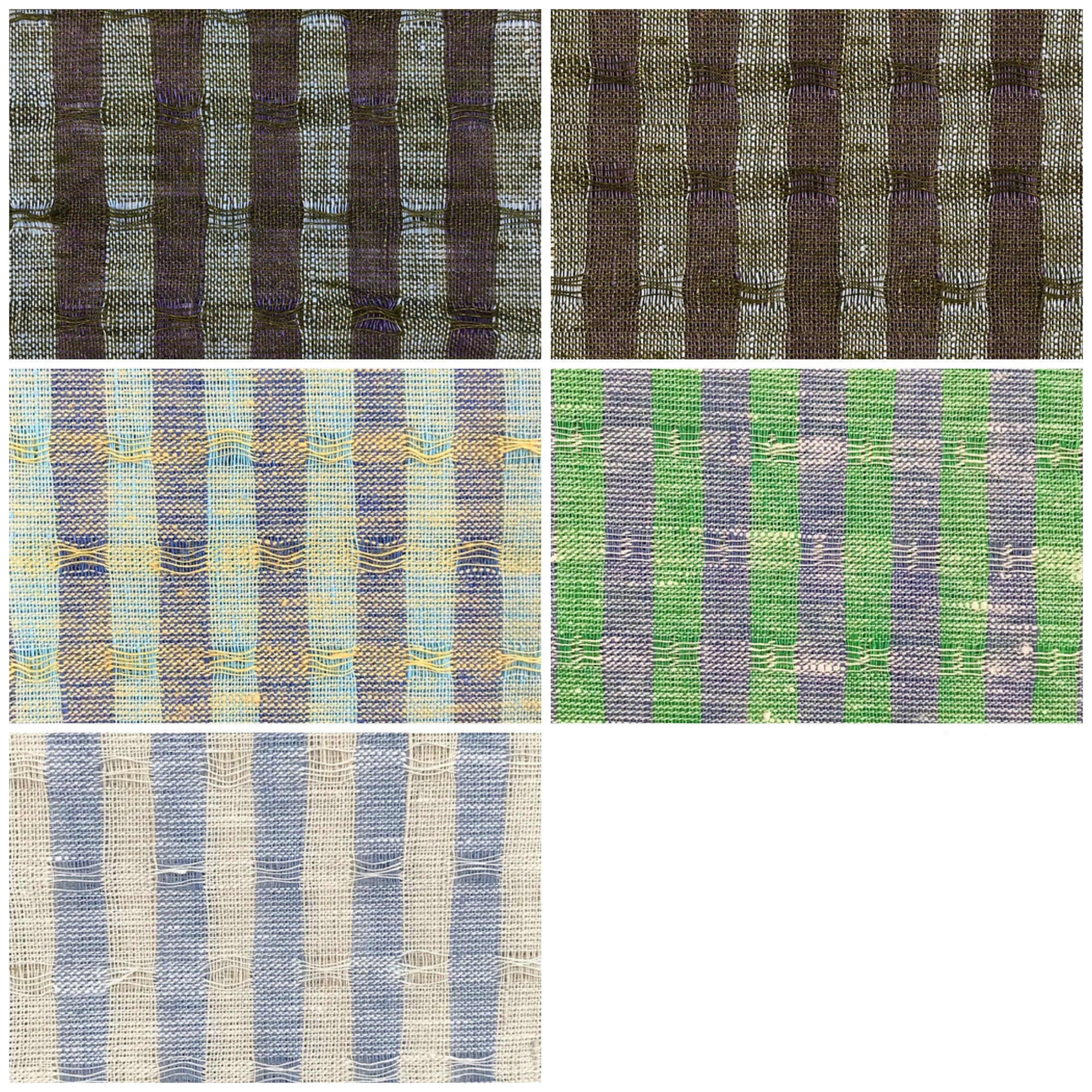 (Swatch) Pure Linen 3-Tone Jacquard Stripe Fabric
