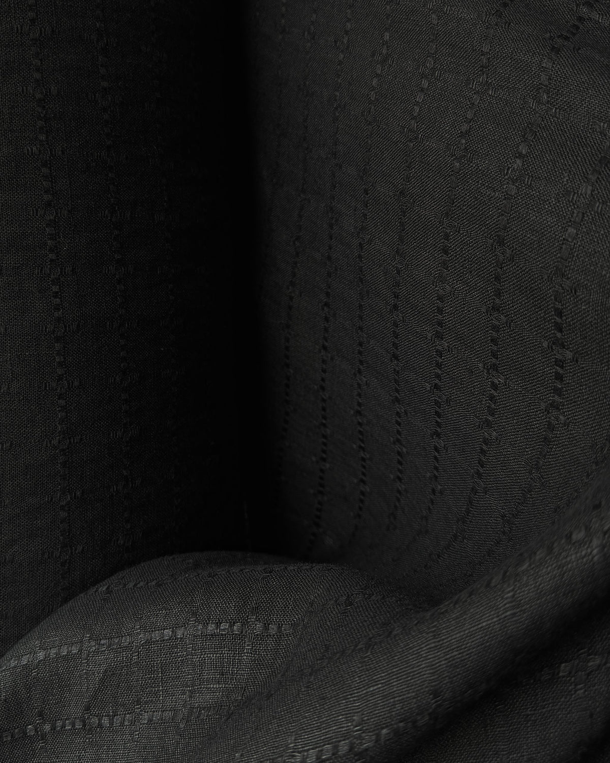 Pure Linen Fabric Plaid Windowpane (Black)