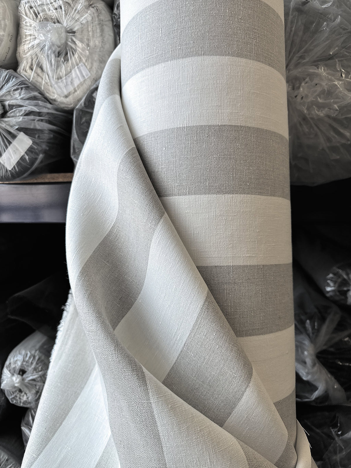 Pure Linen Yarn-Dyed 3" Natural/Ivory 10oz [LNS-3I2T]