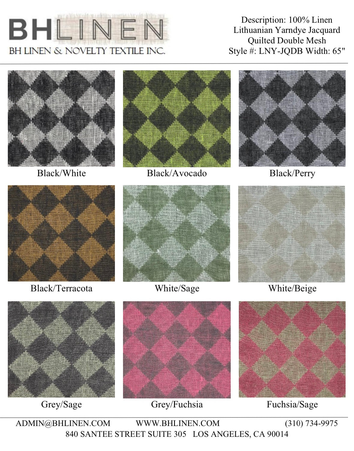 (Swatch) Pure Linen Yarn-Dyed Quilted Mesh Fabric