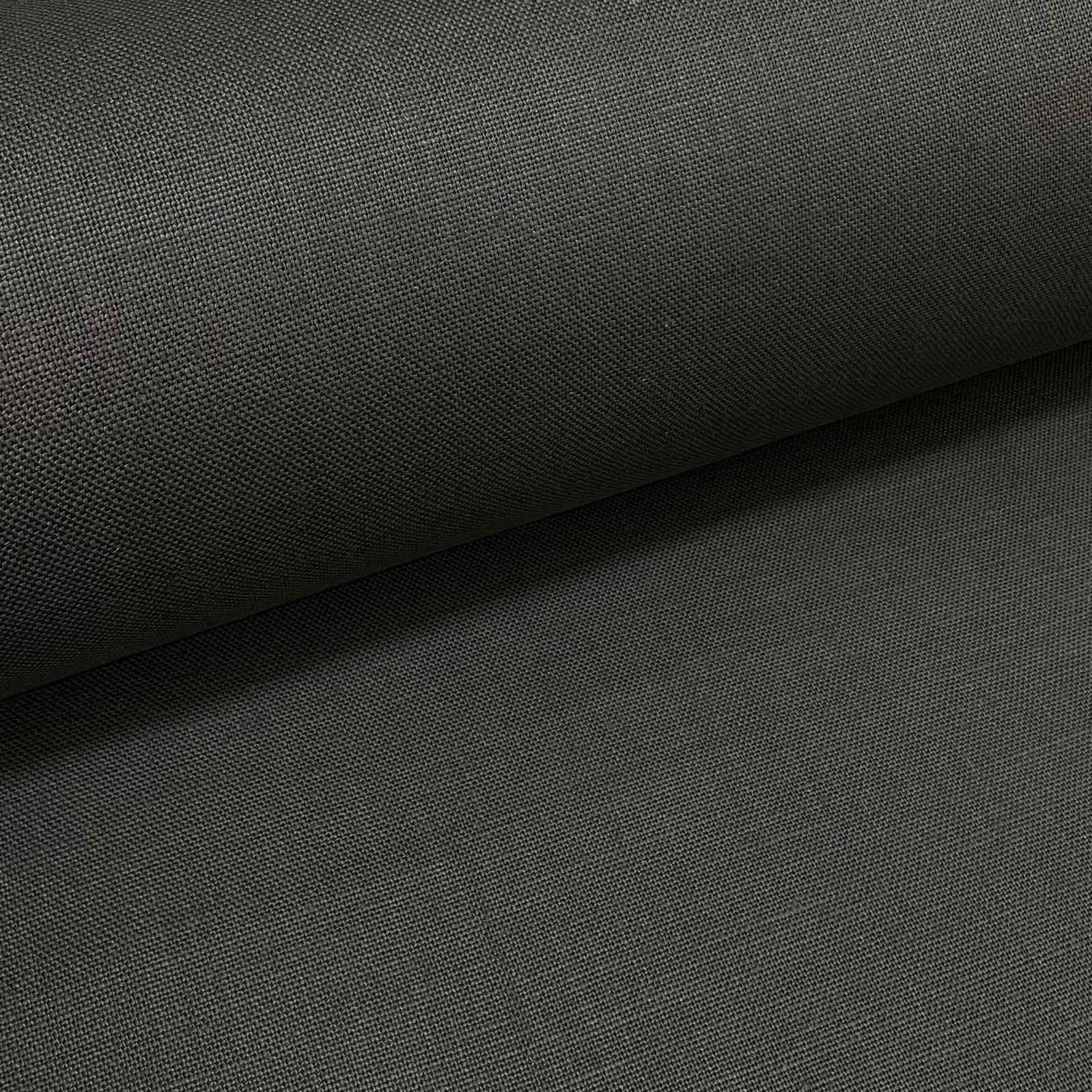 Pure Linen Fabric 15.5 oz/y² Gunmetal | BH LINEN pure linen fabric by the yard
