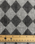 Pure Linen Yarn-Dyed Quilted Mesh Black/Terracota [LNY-JQDB]