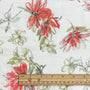 (Swatch) Pure Linen Red Artistic Daisy Print